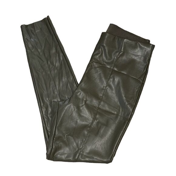 H&M Dark Green Faux Leather LeggingsPants(Size 10) - Picture 4 of 6